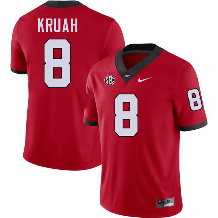 Anthony Kruah Georgia Jersey,University Of Georgia Bulldogs Football Jersey,Uniforms,Gears-Red